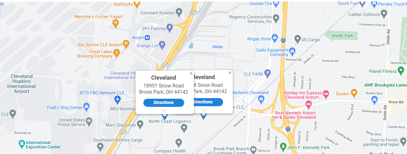 Cleveland Fast Park Map